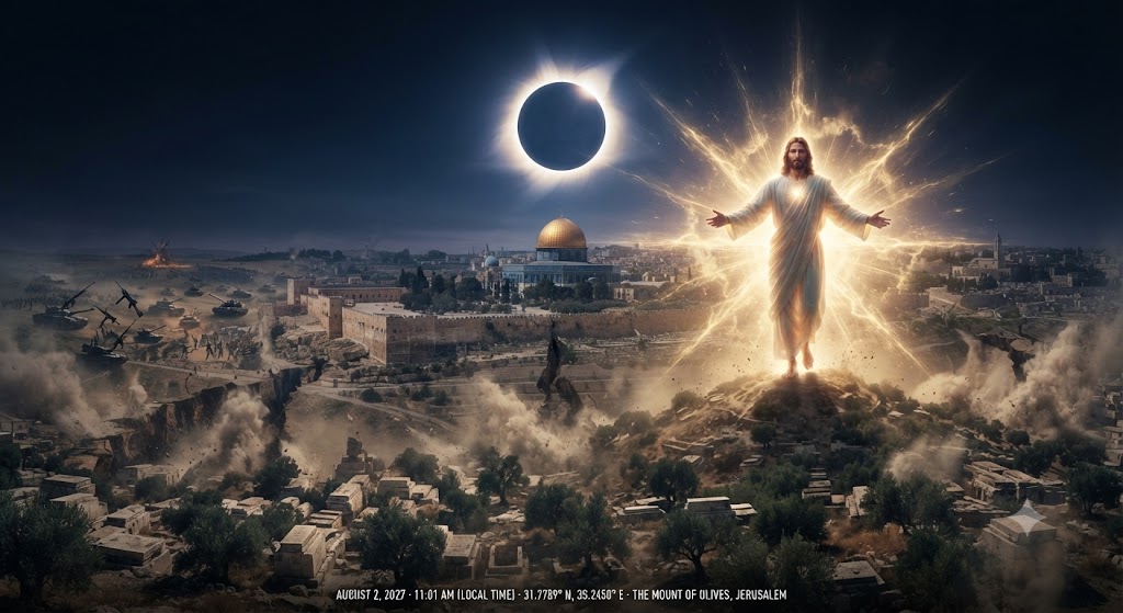 Mount of Olives eclipse view